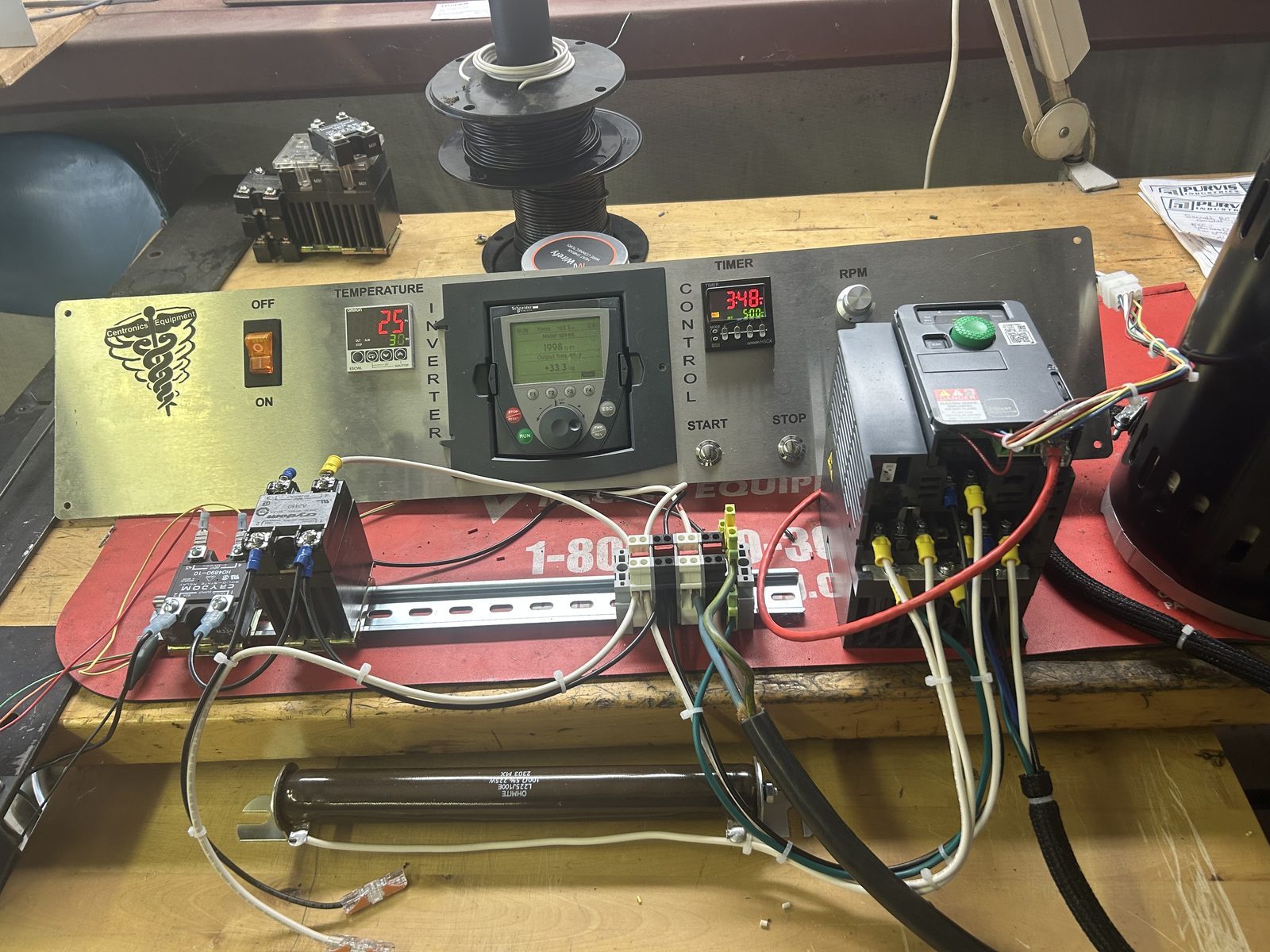 The updated SmartControl kit — panel, inverter drive, and control electronics bench-built and calibrated by BMCA