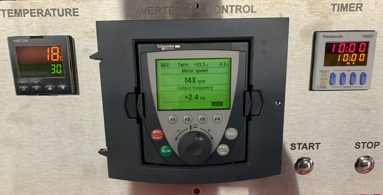 The new SmartControl display — modern temperature, inverter drive, and timer readouts
