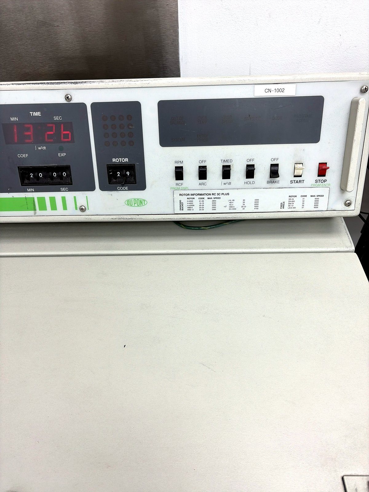 Original discontinued DuPont Sorvall control panel